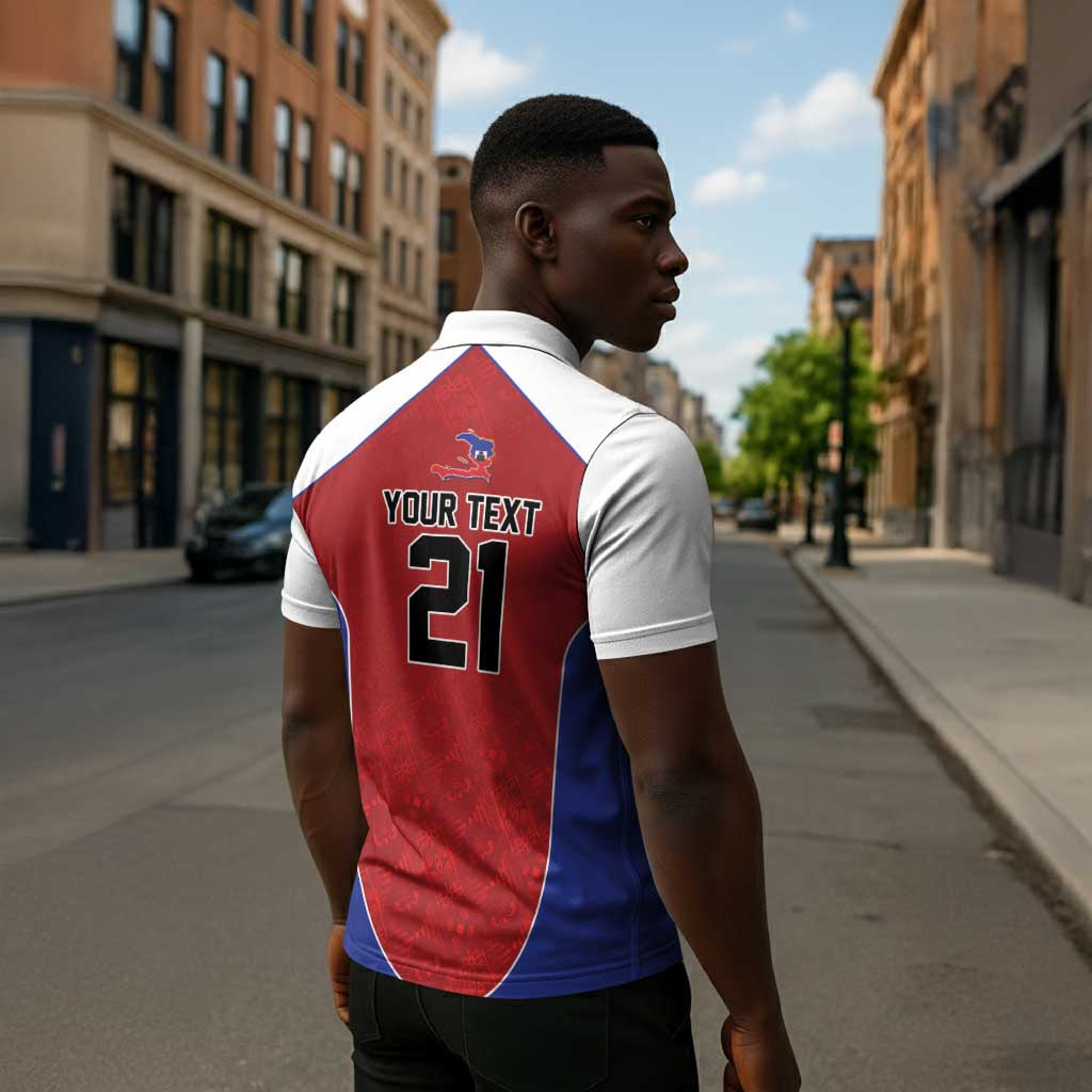 World Football 2026 Afro-Haiti Custom Zipper Polo Shirt Together For Ayiti Red Style - Wonder Print Shop