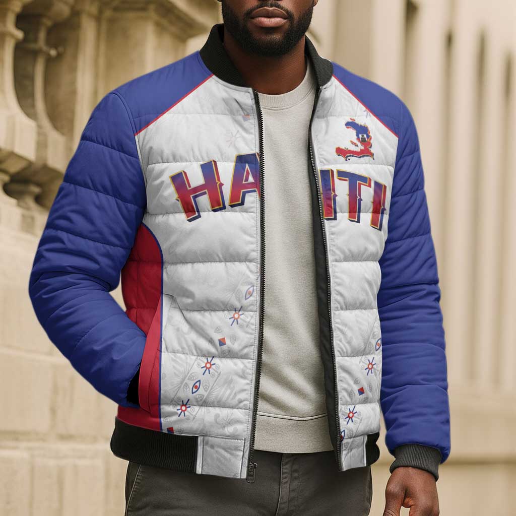 World Football 2026 Afro-Haiti Custom Bomber Puffer Jacket Together For Ayiti White Style - Wonder Print Shop