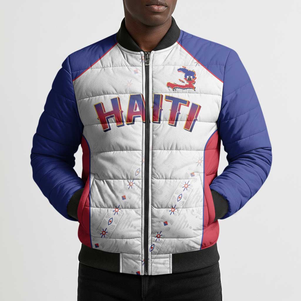 World Football 2026 Afro-Haiti Custom Bomber Puffer Jacket Together For Ayiti White Style - Wonder Print Shop