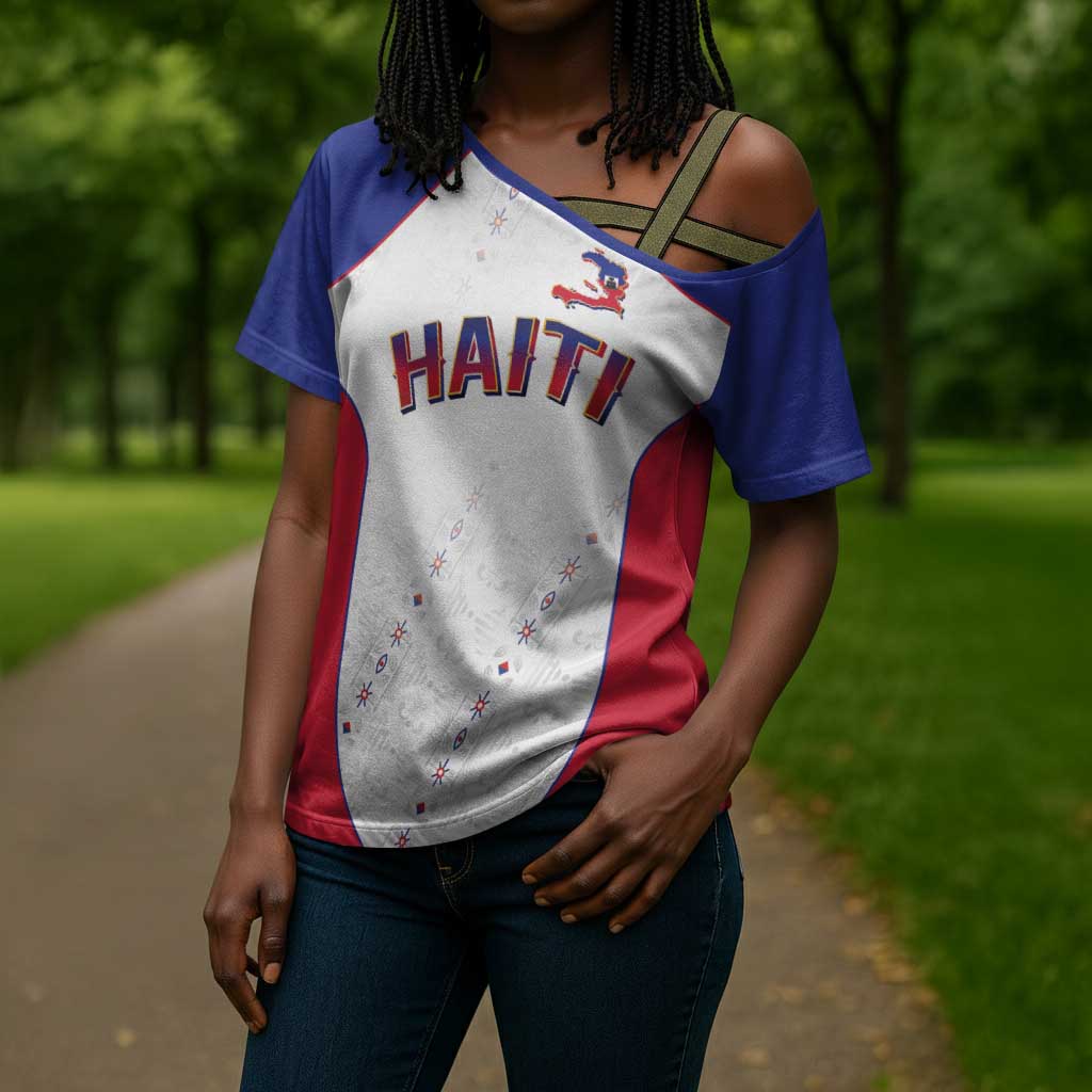 World Football 2026 Afro-Haiti Custom Cross Shoulder Shirt Together For Ayiti White Style - Wonder Print Shop