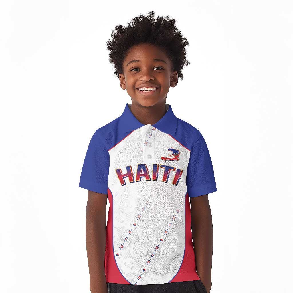 World Football 2026 Afro-Haiti Custom Kid Polo Shirt Together For Ayiti White Style LT9
