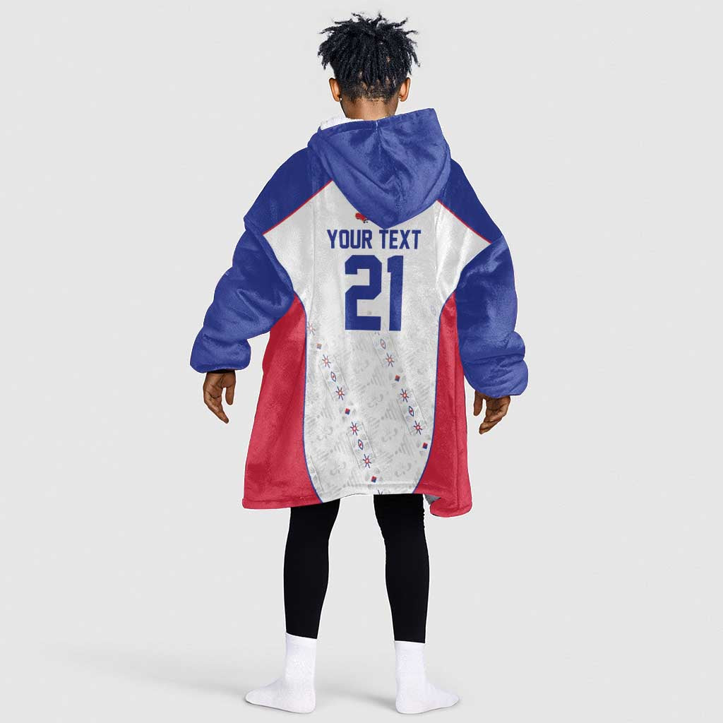 World Football 2026 Afro-Haiti Custom Kid Wearable Blanket Hoodie Together For Ayiti White Style - Wonder Print Shop