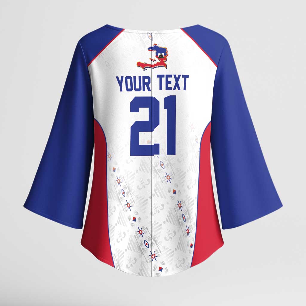World Football 2026 Afro-Haiti Custom Kimono Sleeve Blouse Together For Ayiti White Style - Wonder Print Shop