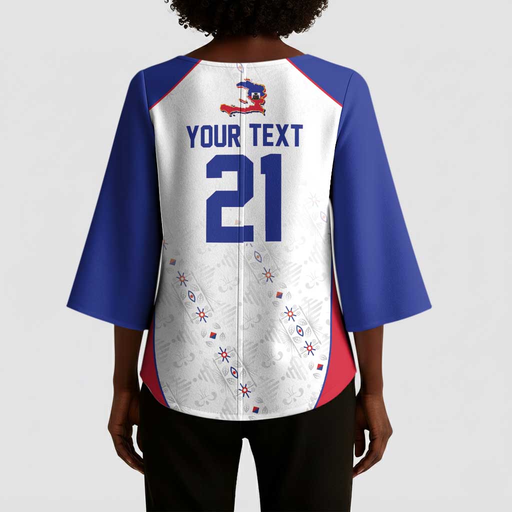 World Football 2026 Afro-Haiti Custom Kimono Sleeve Blouse Together For Ayiti White Style - Wonder Print Shop