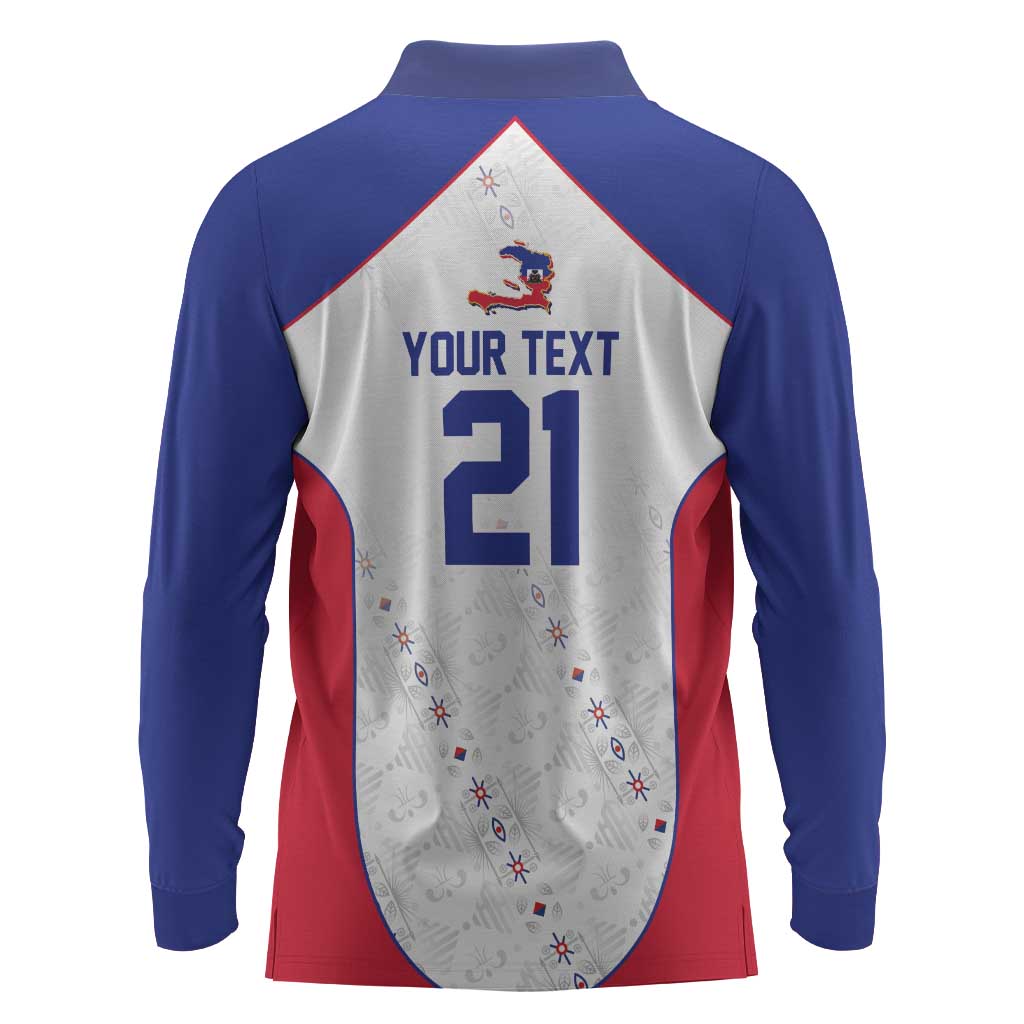 World Football 2026 Afro-Haiti Custom Long Sleeve Polo Shirt Together For Ayiti White Style - Wonder Print Shop