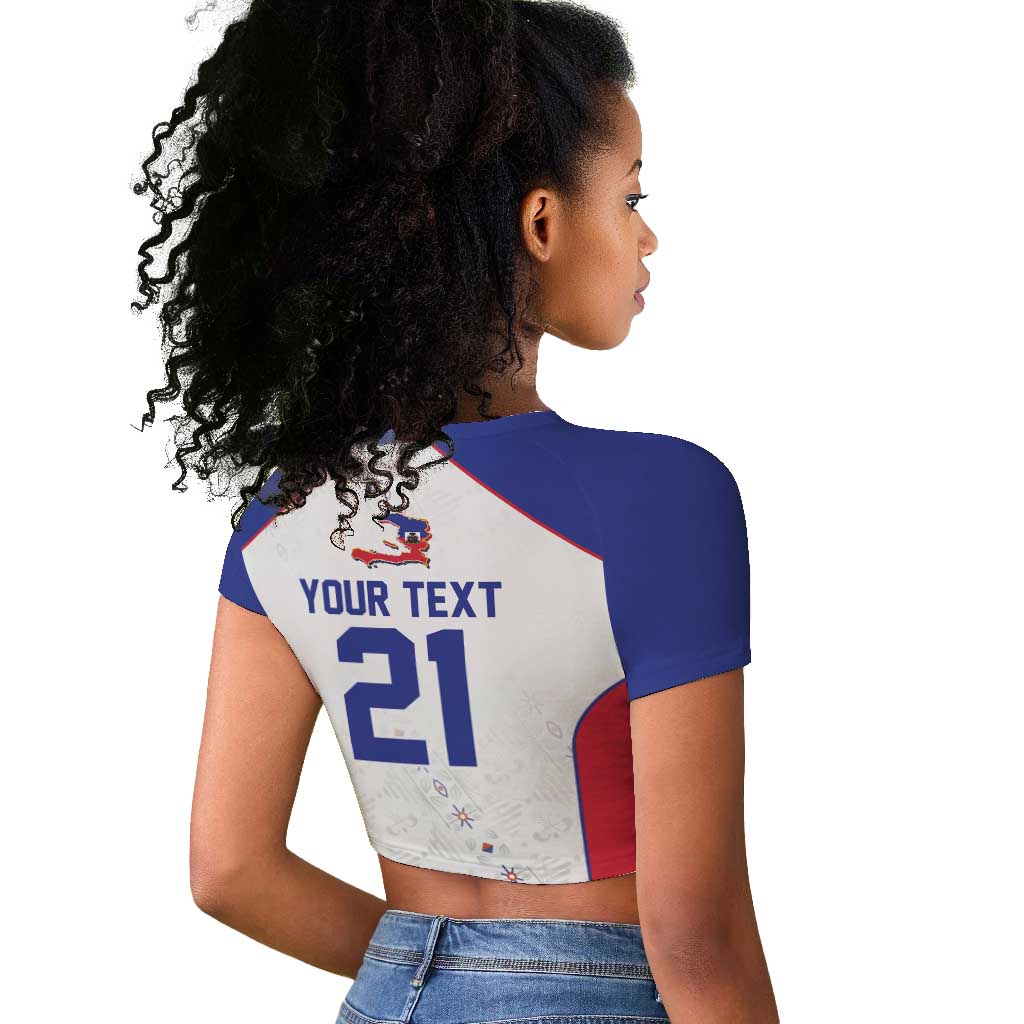 World Football 2026 Afro-Haiti Custom Raglan Cropped T shirt Together For Ayiti White Style LT9