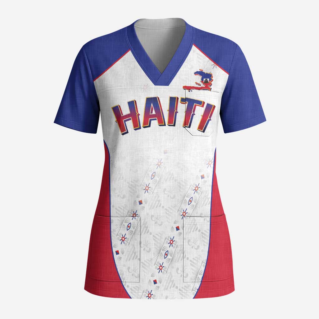 World Football 2026 Afro-Haiti Custom Scrub Top Together For Ayiti White Style - Wonder Print Shop