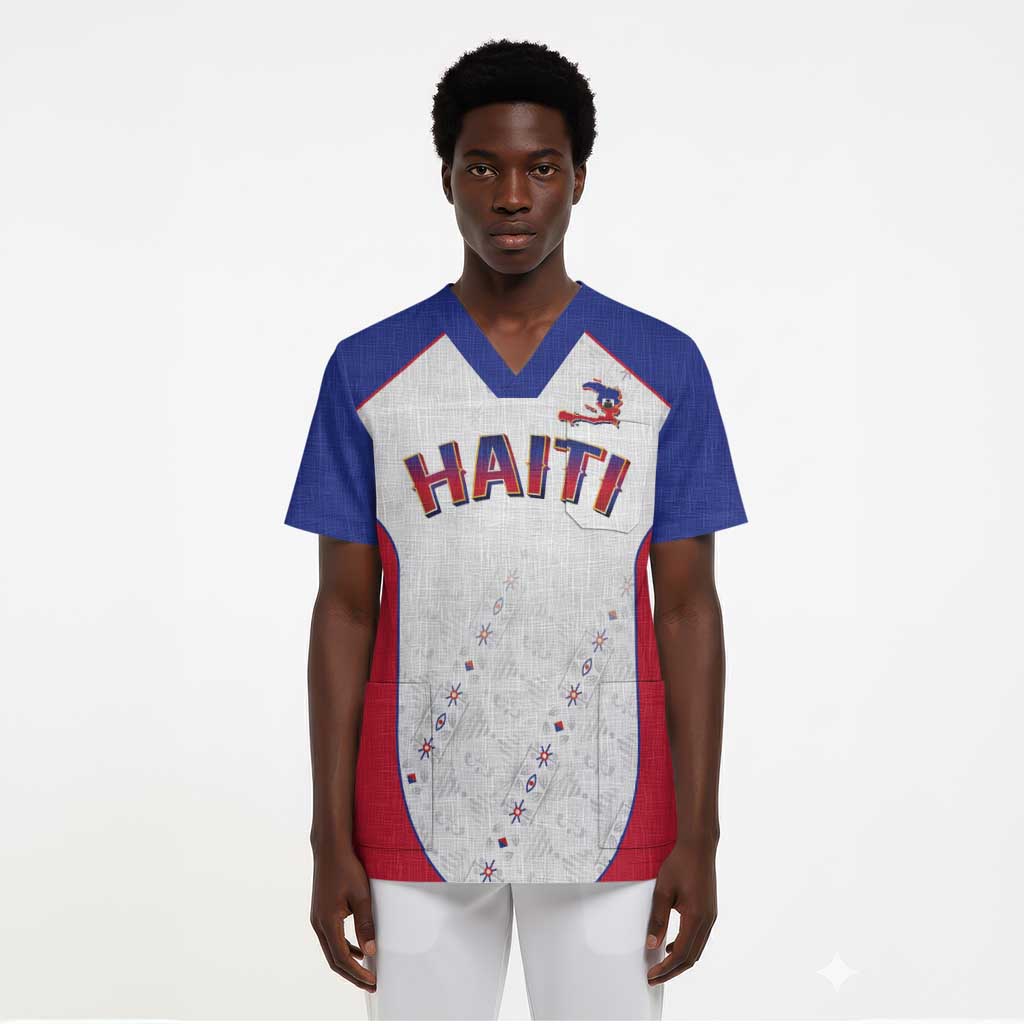 World Football 2026 Afro-Haiti Custom Scrub Top Together For Ayiti White Style - Wonder Print Shop