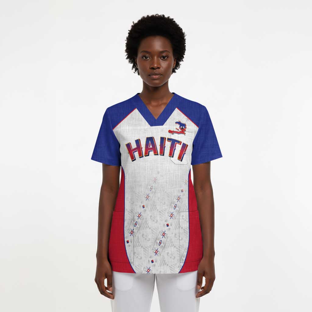 World Football 2026 Afro-Haiti Custom Scrub Top Together For Ayiti White Style - Wonder Print Shop