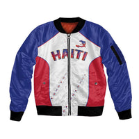 World Football 2026 Afro-Haiti Custom Sleeve Zip Bomber Jacket Together For Ayiti White Style - Wonder Print Shop