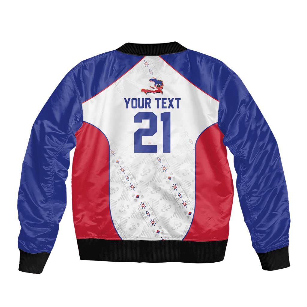 World Football 2026 Afro-Haiti Custom Sleeve Zip Bomber Jacket Together For Ayiti White Style - Wonder Print Shop