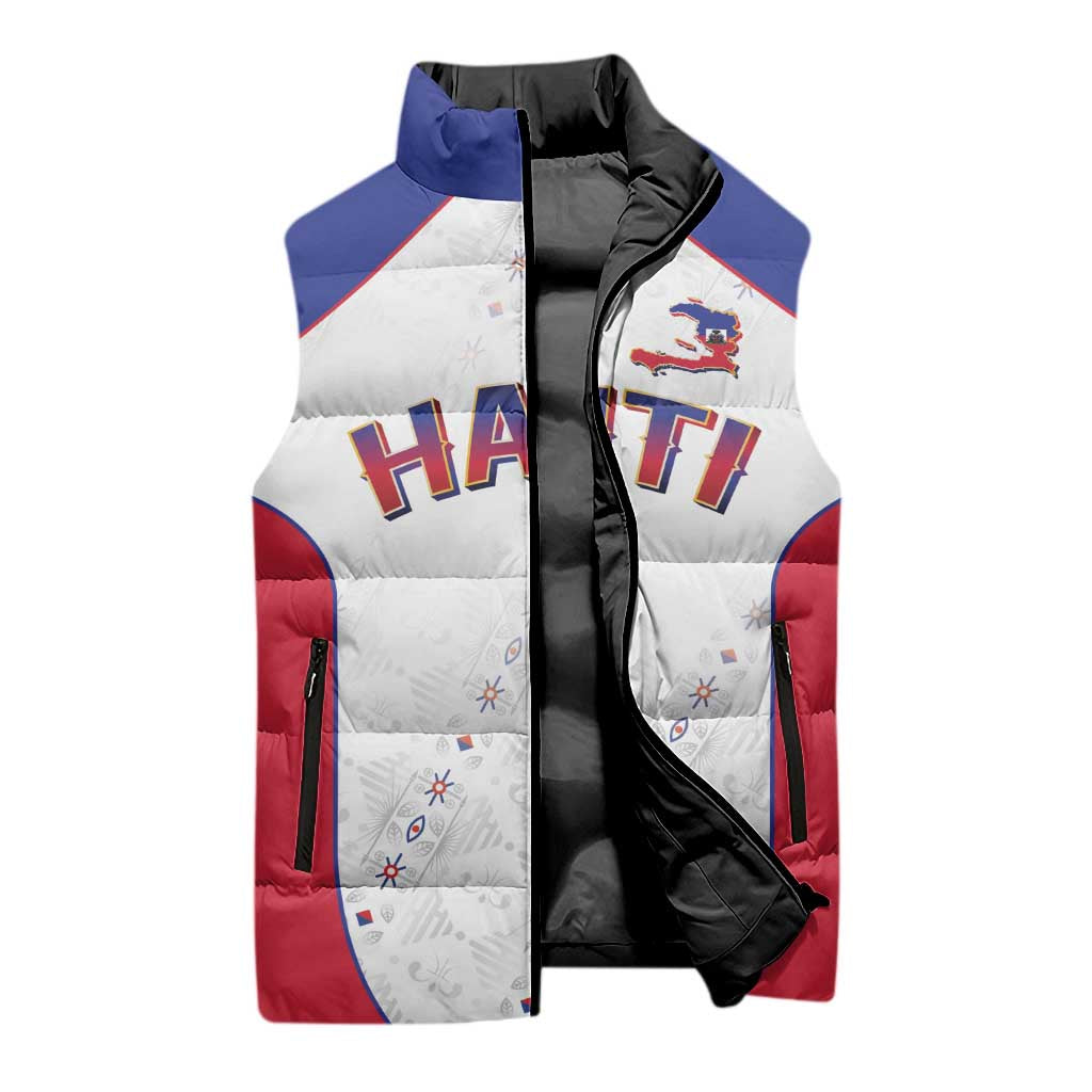 World Football 2026 Afro-Haiti Custom Sleeveless Puffer Jacket Together For Ayiti White Style - Wonder Print Shop