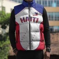 World Football 2026 Afro-Haiti Custom Sleeveless Puffer Jacket Together For Ayiti White Style - Wonder Print Shop