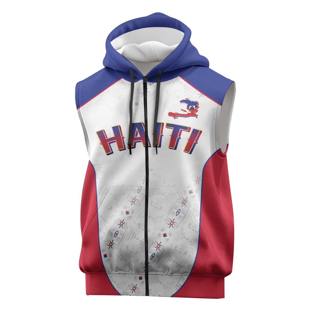 World Football 2026 Afro-Haiti Custom Sleeveless Zip Hoodie Together For Ayiti White Style - Wonder Print Shop
