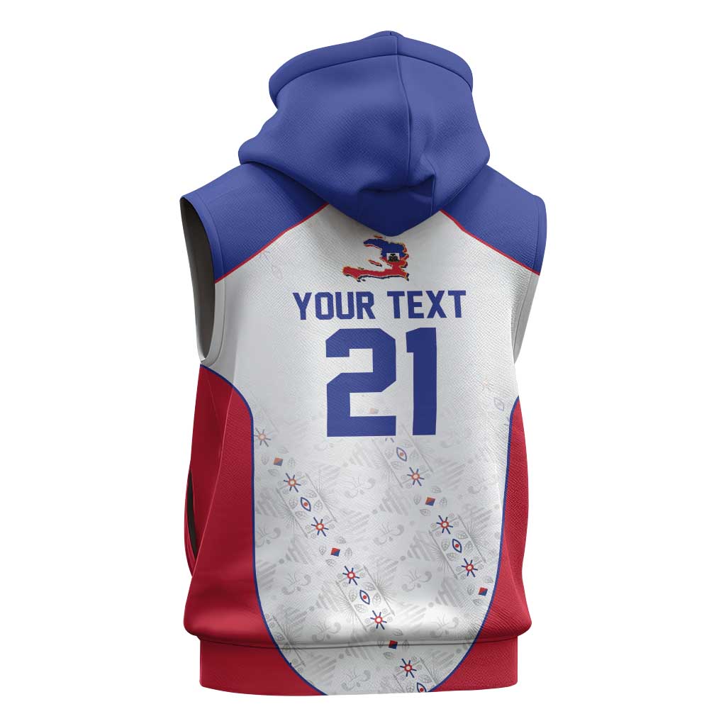 World Football 2026 Afro-Haiti Custom Sleeveless Zip Hoodie Together For Ayiti White Style - Wonder Print Shop
