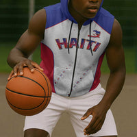 World Football 2026 Afro-Haiti Custom Sleeveless Zip Hoodie Together For Ayiti White Style - Wonder Print Shop
