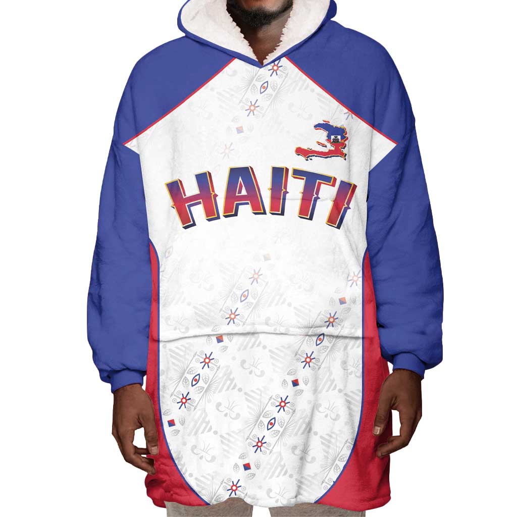 World Football 2026 Afro-Haiti Custom Wearable Blanket Hoodie Together For Ayiti White Style - Wonder Print Shop