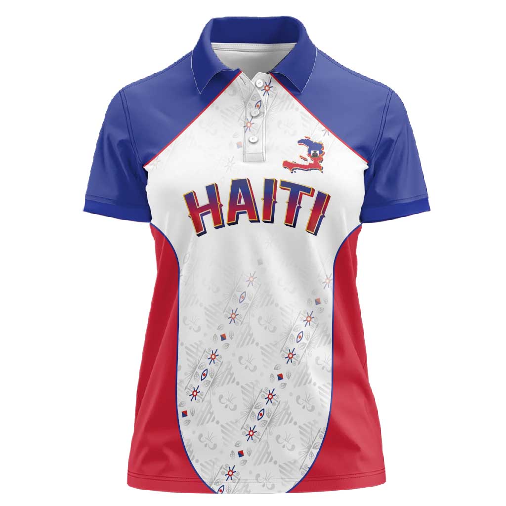 World Football 2026 Afro-Haiti Custom Women Polo Shirt Together For Ayiti White Style LT9