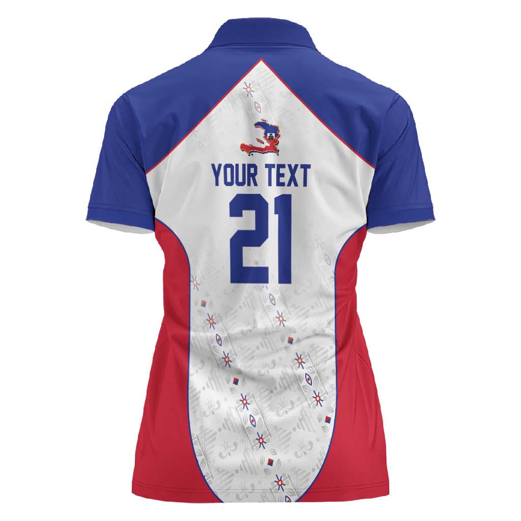 World Football 2026 Afro-Haiti Custom Women Polo Shirt Together For Ayiti White Style LT9