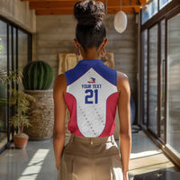 World Football 2026 Afro-Haiti Custom Women Sleeveless Polo Shirt Together For Ayiti White Style - Wonder Print Shop