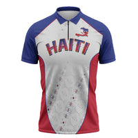 World Football 2026 Afro-Haiti Custom Zipper Polo Shirt Together For Ayiti White Style - Wonder Print Shop