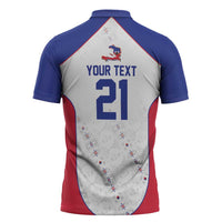 World Football 2026 Afro-Haiti Custom Zipper Polo Shirt Together For Ayiti White Style - Wonder Print Shop