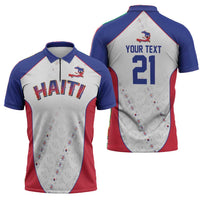 World Football 2026 Afro-Haiti Custom Zipper Polo Shirt Together For Ayiti White Style - Wonder Print Shop