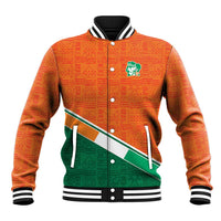 World Football 2026 Ivory Coast Custom Baseball Jacket African Adinkra Pattern - Wonder Print Shop