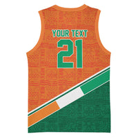 World Football 2026 Ivory Coast Custom Basketball Jersey African Adinkra Pattern - Wonder Print Shop