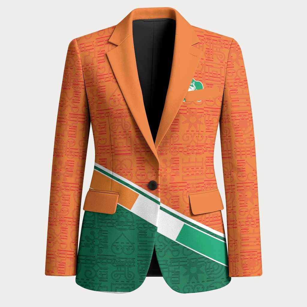 World Football 2026 Ivory Coast Custom Blazer African Adinkra Pattern - Wonder Print Shop