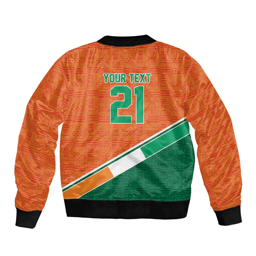 World Football 2026 Ivory Coast Custom Bomber Jacket African Adinkra Pattern - Wonder Print Shop