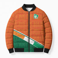 World Football 2026 Ivory Coast Custom Bomber Puffer Jacket African Adinkra Pattern - Wonder Print Shop