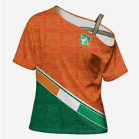 World Football 2026 Ivory Coast Custom Cross Shoulder Shirt African Adinkra Pattern - Wonder Print Shop