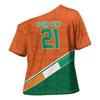 World Football 2026 Ivory Coast Custom Cross Shoulder Shirt African Adinkra Pattern - Wonder Print Shop