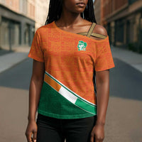 World Football 2026 Ivory Coast Custom Cross Shoulder Shirt African Adinkra Pattern - Wonder Print Shop