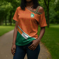World Football 2026 Ivory Coast Custom Cross Shoulder Shirt African Adinkra Pattern - Wonder Print Shop