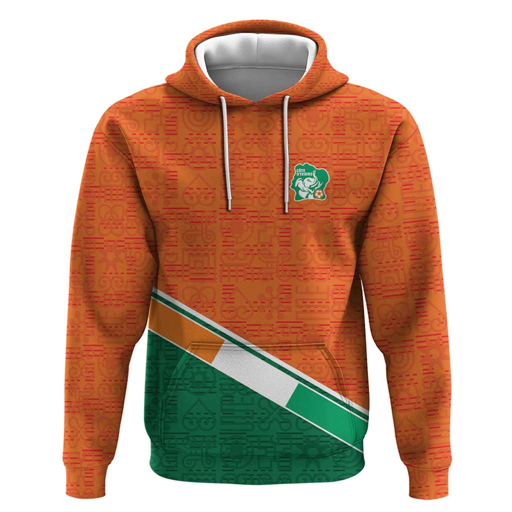 World Football 2026 Ivory Coast Custom Hoodie African Adinkra Pattern - Wonder Print Shop