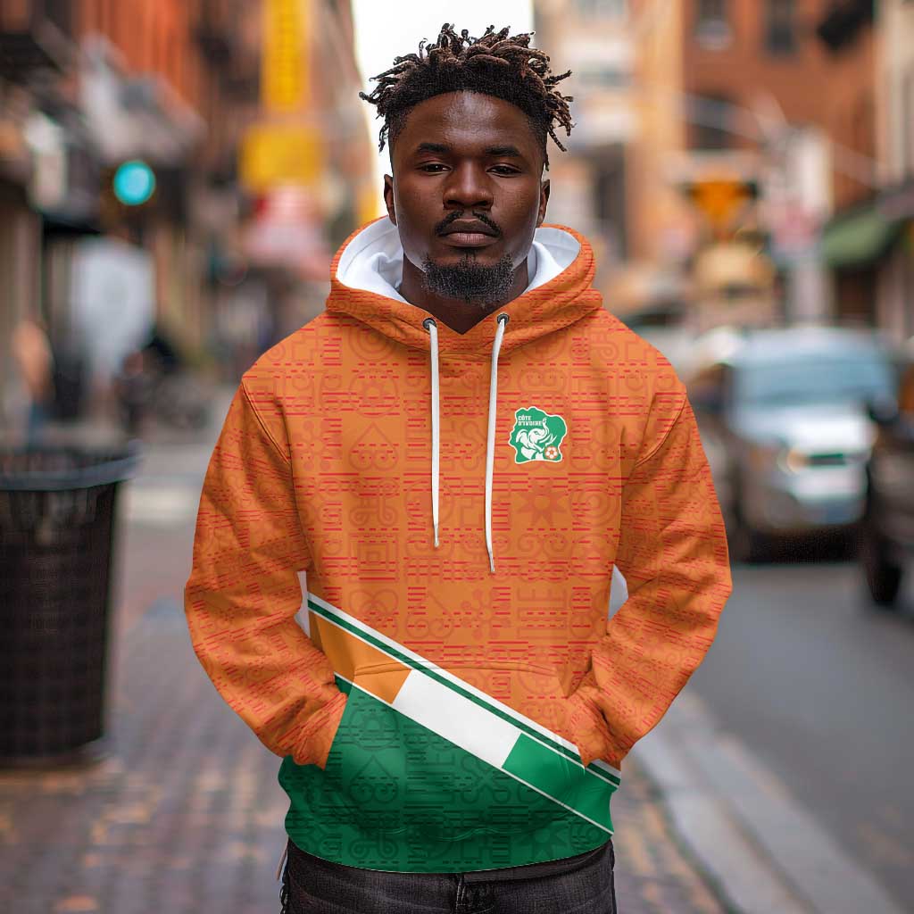 World Football 2026 Ivory Coast Custom Hoodie African Adinkra Pattern - Wonder Print Shop