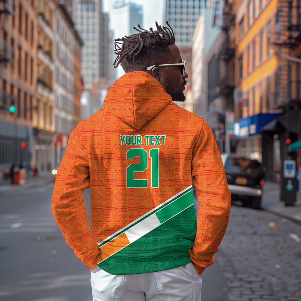 World Football 2026 Ivory Coast Custom Hoodie African Adinkra Pattern - Wonder Print Shop