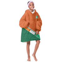 World Football 2026 Ivory Coast Custom Kid Wearable Blanket Hoodie African Adinkra Pattern - Wonder Print Shop