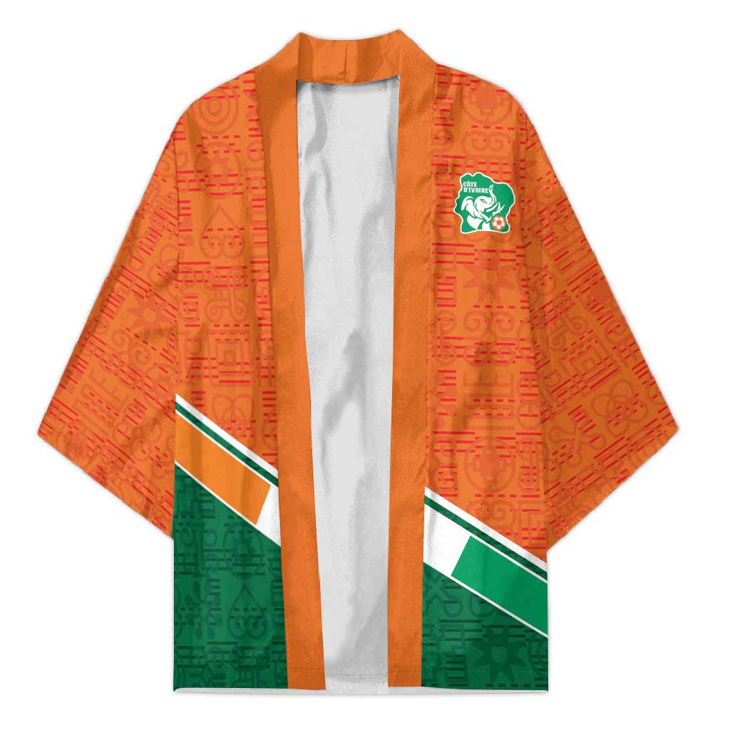 World Football 2026 Ivory Coast Custom Kimono African Adinkra Pattern - Wonder Print Shop