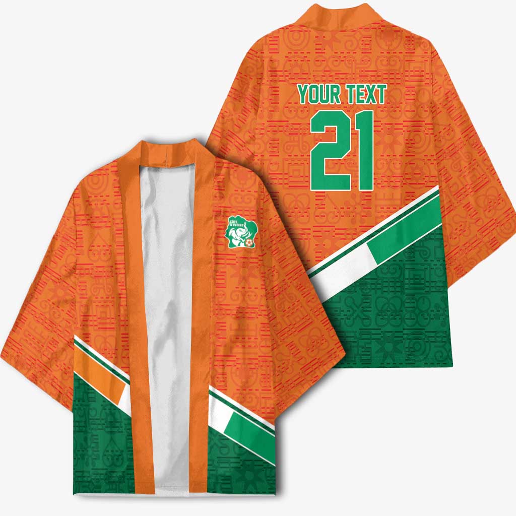 World Football 2026 Ivory Coast Custom Kimono African Adinkra Pattern - Wonder Print Shop