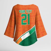 World Football 2026 Ivory Coast Custom Kimono Sleeve Blouse African Adinkra Pattern - Wonder Print Shop