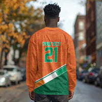 World Football 2026 Ivory Coast Custom Long Sleeve Shirt African Adinkra Pattern - Wonder Print Shop