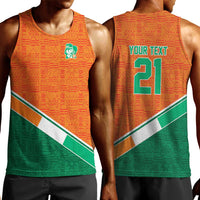 World Football 2026 Ivory Coast Custom Men Tank Top African Adinkra Pattern - Wonder Print Shop