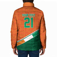 World Football 2026 Ivory Coast Custom Padded Jacket African Adinkra Pattern - Wonder Print Shop