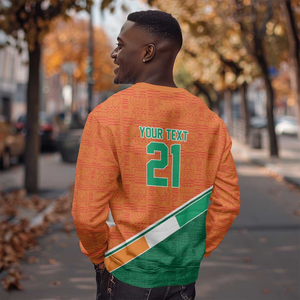 World Football 2026 Ivory Coast Custom Sweatshirt African Adinkra Pattern - Wonder Print Shop