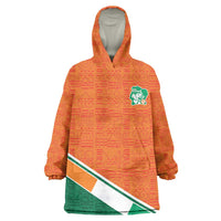 World Football 2026 Ivory Coast Custom Wearable Blanket Hoodie African Adinkra Pattern - Wonder Print Shop