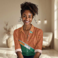 World Football 2026 Ivory Coast Custom Women Casual Shirt African Adinkra Pattern - Wonder Print Shop