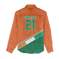 World Football 2026 Ivory Coast Custom Women Casual Shirt African Adinkra Pattern - Wonder Print Shop